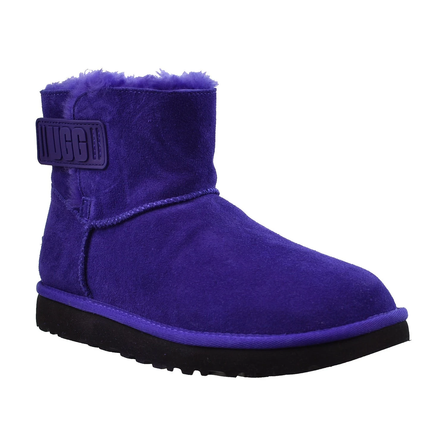 UGG Mini Bailey Logo Strap Women's Boots Purple-Black 2 UGG Mini Bailey Logo Strap Women's Boots Purple-Black - Image 2