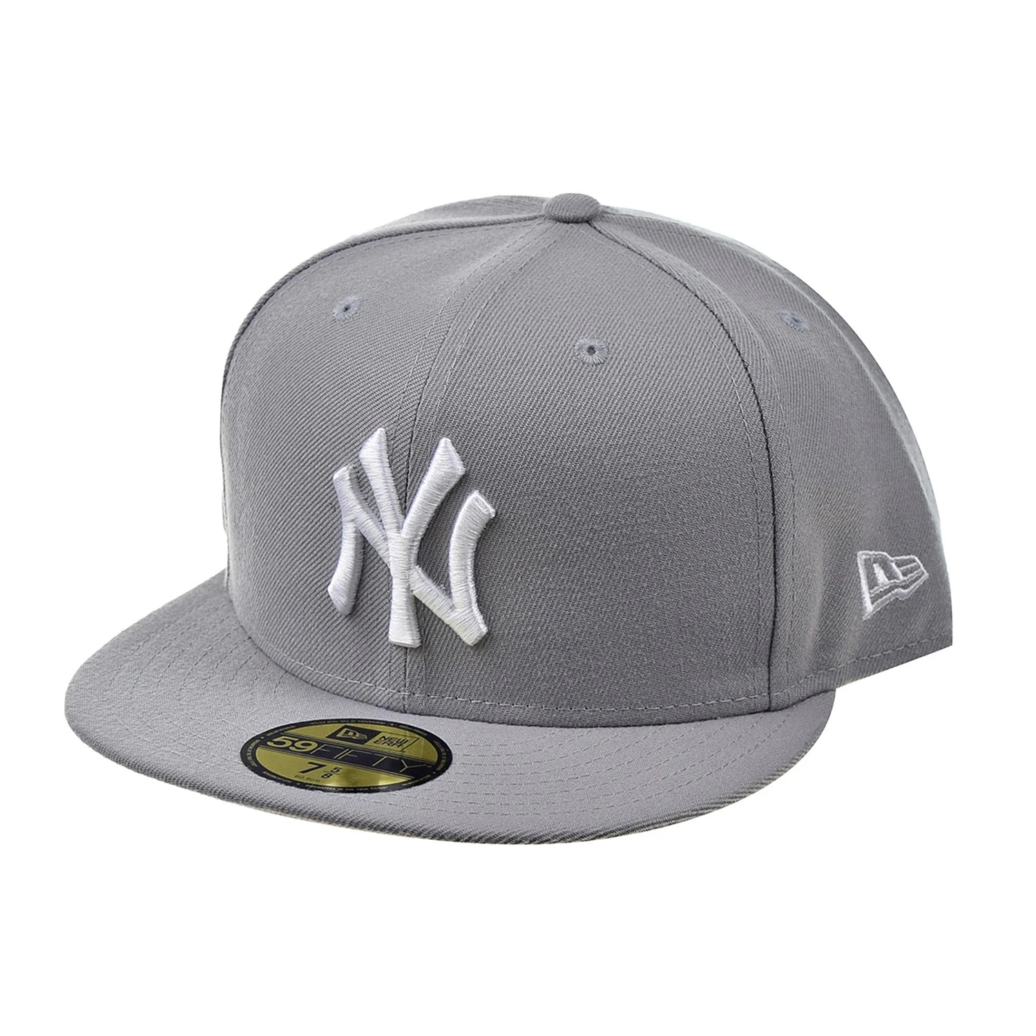 New Era New York Yankees Basic 59Fifty Fitted Men's Hat Grey-White 6 New Era New York Yankees Basic 59Fifty Fitted Men's Hat Grey-White - Image 6