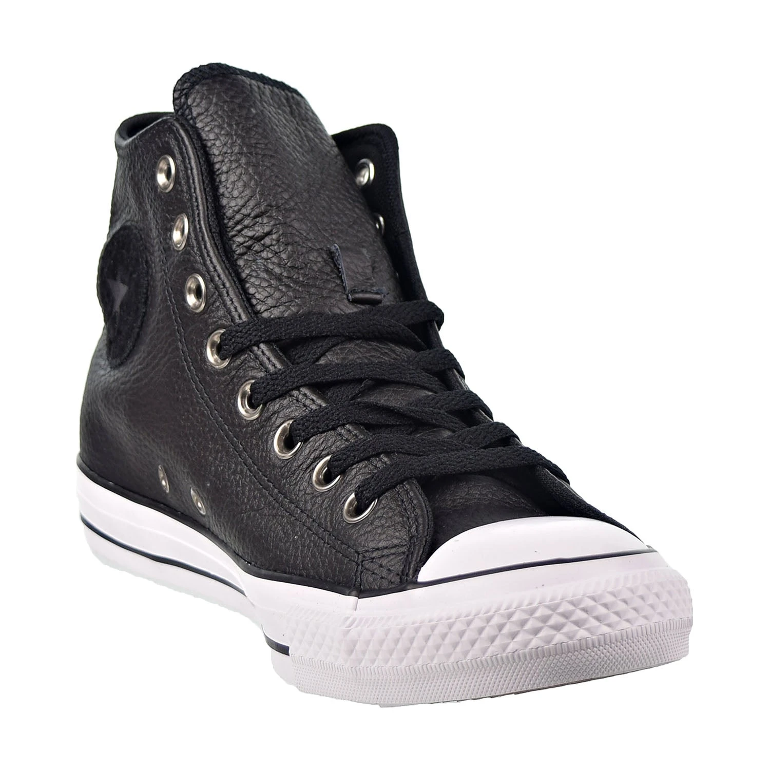 Converse Chuck Taylor All Star Leather Hi Men's Shoes Black-White 2 Converse Chuck Taylor All Star Leather Hi Men's Shoes Black-White - Image 2