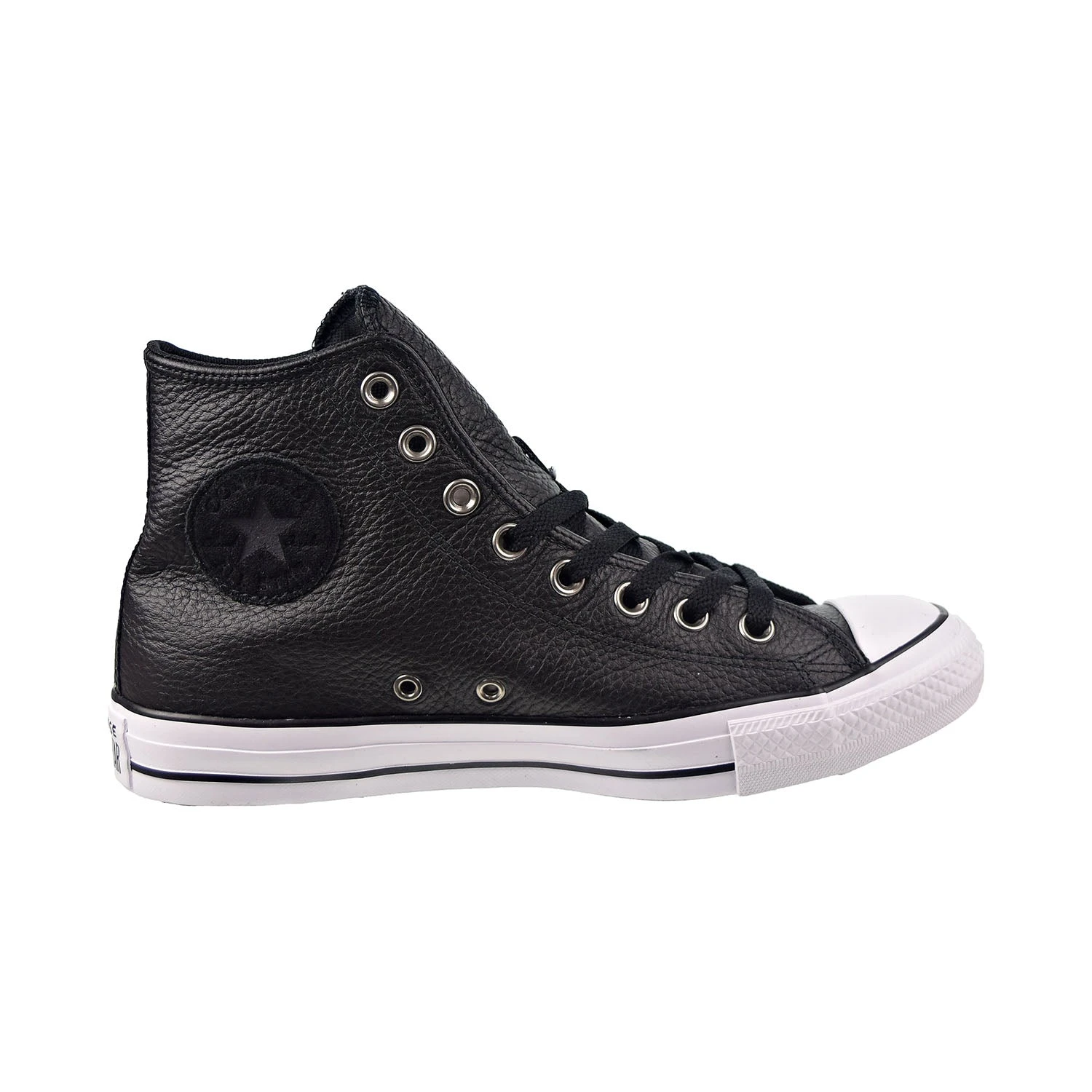 Converse Chuck Taylor All Star Leather Hi Men's Shoes Black-White 1 Converse Chuck Taylor All Star Leather Hi Men's Shoes Black-White