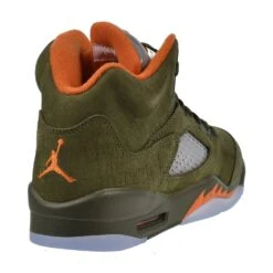 Nike Air Jordan 5 Retro (GS) Big Kids' Shoes Army Olive-Solar Orange -RBD OUTLET 440888 308 3