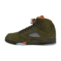 Nike Air Jordan 5 Retro (GS) Big Kids' Shoes Army Olive-Solar Orange -RBD OUTLET 440888 308 4