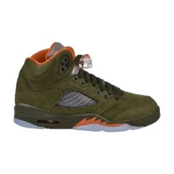 Nike Air Jordan 5 Retro (GS) Big Kids' Shoes Army Olive-Solar Orange