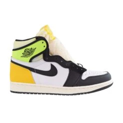 Jordan 1 Retro High Men's Shoes White-Black Volt-University Gold