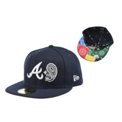 New Era Atlanta Braves "Paisley Pack/Bandana" 59Fifty Men's Fitted Hat Navy Blue