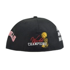 New Era Chicago Bulls "6X World Champions" 59Fifty Fitted Hat Black-Red-Multi -RBD OUTLET 60224561 4