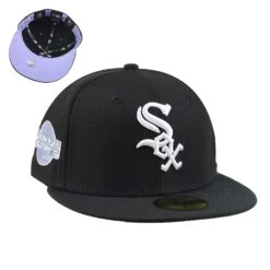 New Era Chicago White Sox Pop Sweat 59Fifty Men's Fitted Hat Black-White-Lavend.
