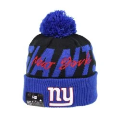 New Era NFL New York Giants Knit Confident Men's Beanie With Pom Black-Blue