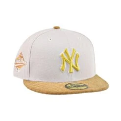 New Era MLB New York Yankees Corduroy Visor 59FIFTY Men's Fitted Hat Beige-Brown
