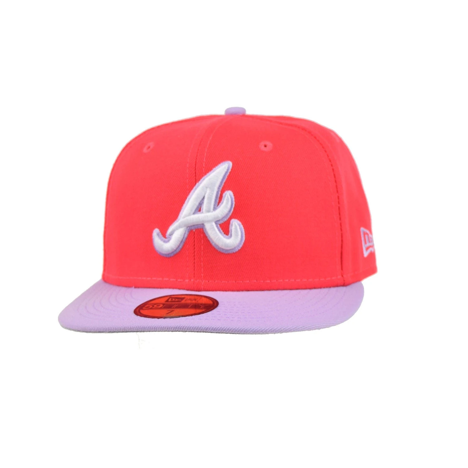 New Era Atlanta Braves 2Tone Color Pack 59Fifty Men's Fitted Hat Lava Red-Purple 1 New Era Atlanta Braves 2Tone Color Pack 59Fifty Men's Fitted Hat Lava Red-Purple