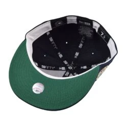 New Era Atlanta Braves Laurel Sidepatch 59Fifty Men's Fitted Hat Navy-Green -RBD OUTLET 60426516 5