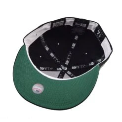 New Era Chicago White Sox Laurel Sidepatch 59Fifty Men's Fitted Hat Black-Green -RBD OUTLET 60426520 5