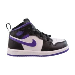 Jordan 1 Mid (TD) Toddlers Shoes Black-Dark Iris