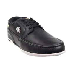 Lacoste Dreyfus AP SPM Leather Men's Boat Shoes Black-Gold-White -RBD OUTLET 7 21spm1181n75 2