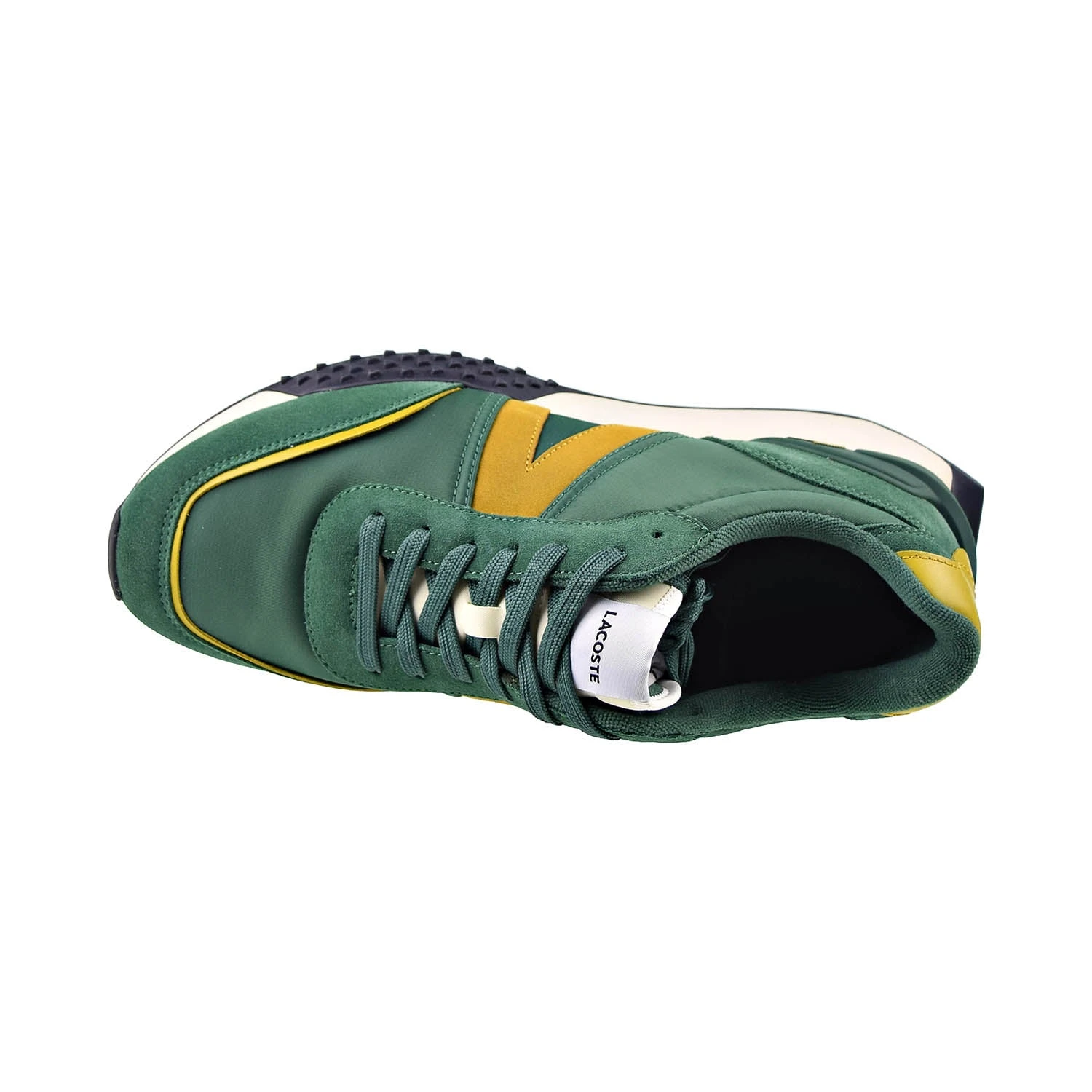 Lacoste L-Spin Deluxe Men's Textile Accent Trainers Shoes Green-Yellow 5 Lacoste L-Spin Deluxe Men's Textile Accent Trainers Shoes Green-Yellow - Image 5