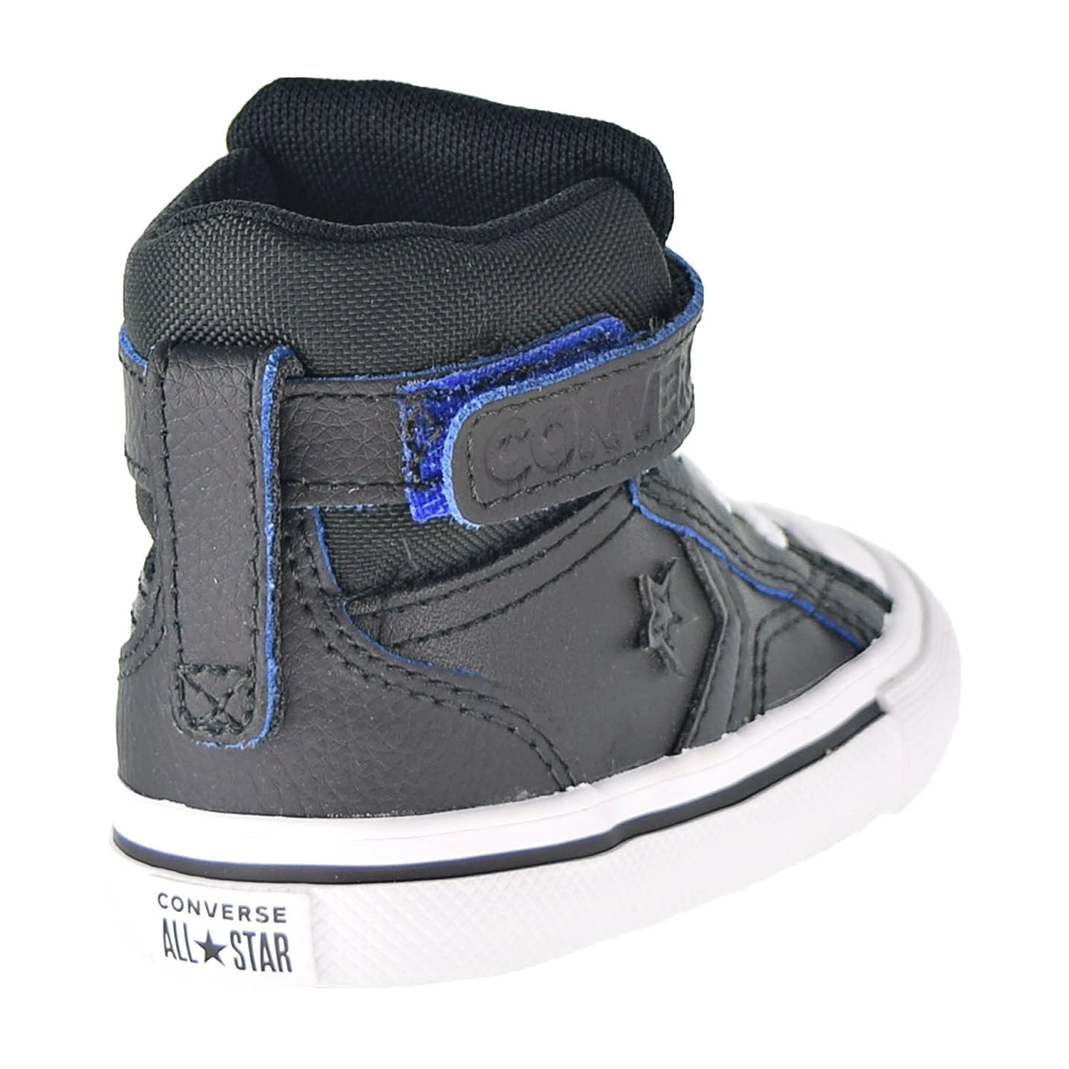 Converse Pro Blaze Strap Hi Two-Tone Leather Toddler Shoes Black-Hyper Royal 3 Converse Pro Blaze Strap Hi Two-Tone Leather Toddler Shoes Black-Hyper Royal - Image 3