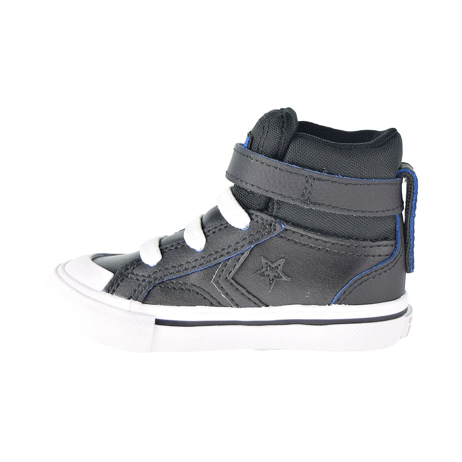 Converse Pro Blaze Strap Hi Two-Tone Leather Toddler Shoes Black-Hyper Royal 4 Converse Pro Blaze Strap Hi Two-Tone Leather Toddler Shoes Black-Hyper Royal - Image 4