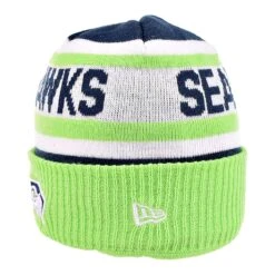 New Era Seattle Seahawks Cuffed Knit Men's Winter Beanie Navy-Neon Green -RBD OUTLET 80368072 3