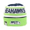 New Era Seattle Seahawks Cuffed Knit Men's Winter Beanie Navy-Neon Green
