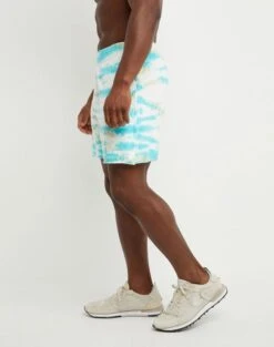 Champion Men's Lightweight Fleece Shorts Wave Dye Portal Teal