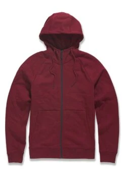 Jordan Craig Full Zip Men's Hoodie Wine