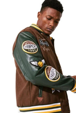 Jordan Craig Varsity Mission Men's Jacket Brown-Green -RBD OUTLET 91617 mission 3