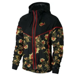 Nike Sportswear NSW Floral Windrunner Printed Women's Jacket Black-Red-Yellow