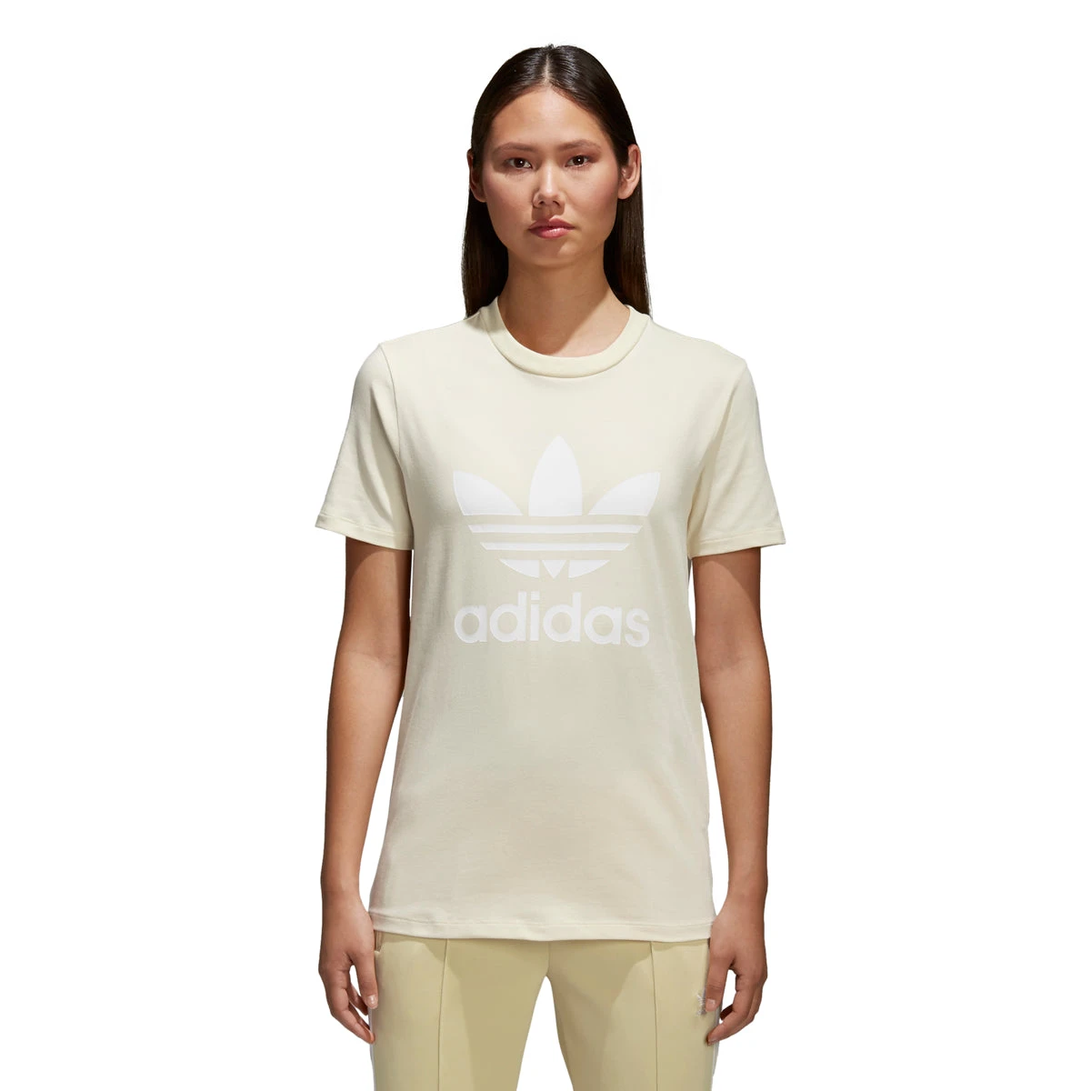 Adidas Women's Originals Trefoil T-Shirt Mist Sun/White 6 Adidas Women's Originals Trefoil T-Shirt Mist Sun/White - Image 6