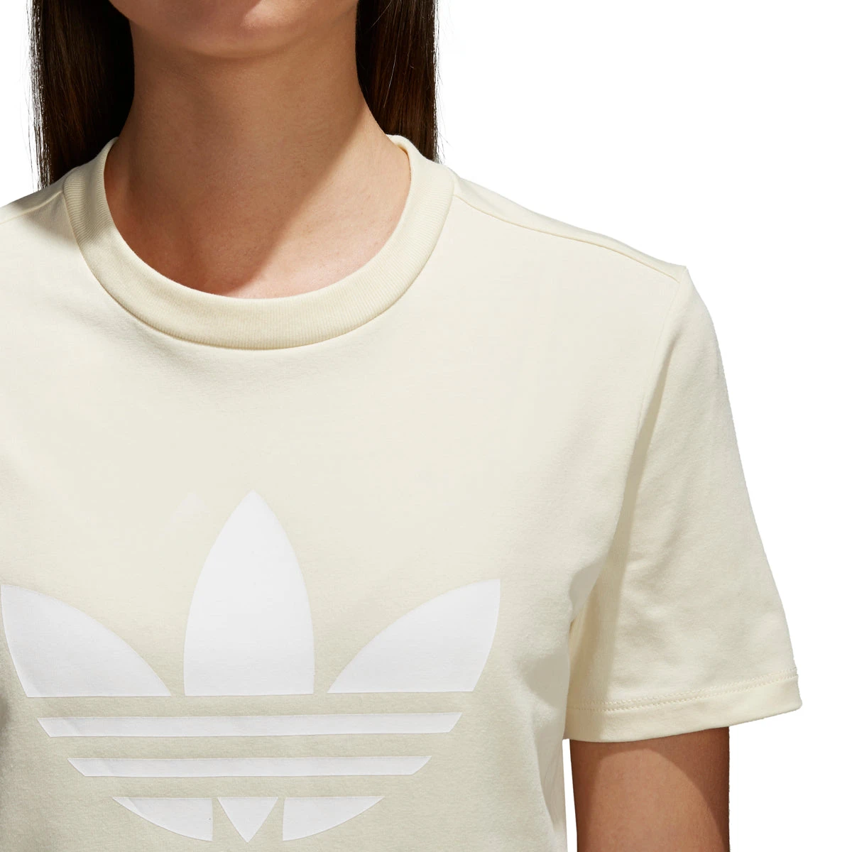 Adidas Women's Originals Trefoil T-Shirt Mist Sun/White 2 Adidas Women's Originals Trefoil T-Shirt Mist Sun/White - Image 2
