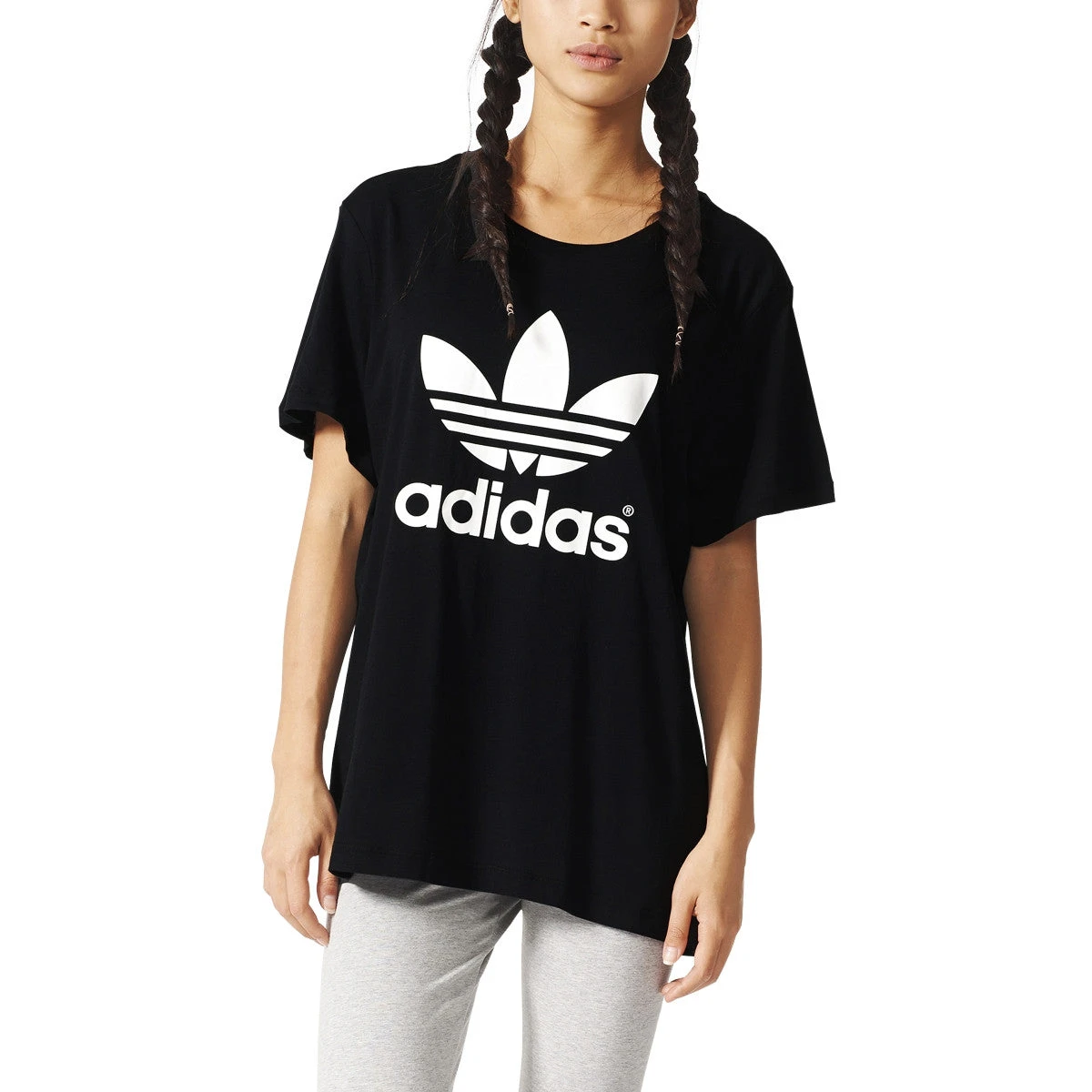 Adidas Originals Boyfriend Trefoil Women's T-Shirt Black/White 1 Adidas Originals Boyfriend Trefoil Women's T-Shirt Black/White