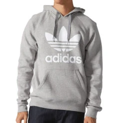 Adidas Originals Trefoil Men's Pull Over Hoodie Medium Grey Heather/White -RBD OUTLET ay6472 main