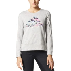 Adidas Originals Crew Logo Longsleeve Women's Sweatshirt Grey/Multicolor