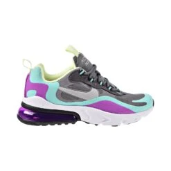 Nike Air Max 270 React Big Kid's Shoes Gunsmoke-Aurora-Hyper Violet