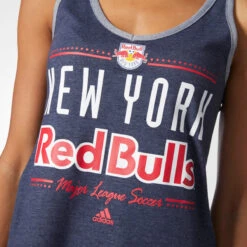 Adidas Originals New York Red Bulls V-Neck Women's Tank Top Blue Heather -RBD OUTLET bu2612 3