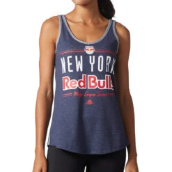 Adidas Originals New York Red Bulls V-Neck Women's Tank Top Blue Heather