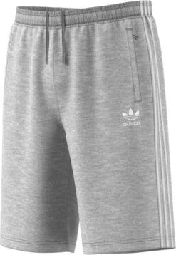 Adidas Men's Originals 3 Stripes French Terry Short Medium Grey Heather/White