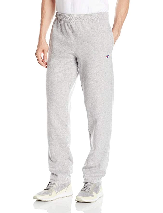 Champion Men's Powerblend Fleece Relaxed Bottom Pants Oxford Grey 1 Champion Men's Powerblend Fleece Relaxed Bottom Pants Oxford Grey