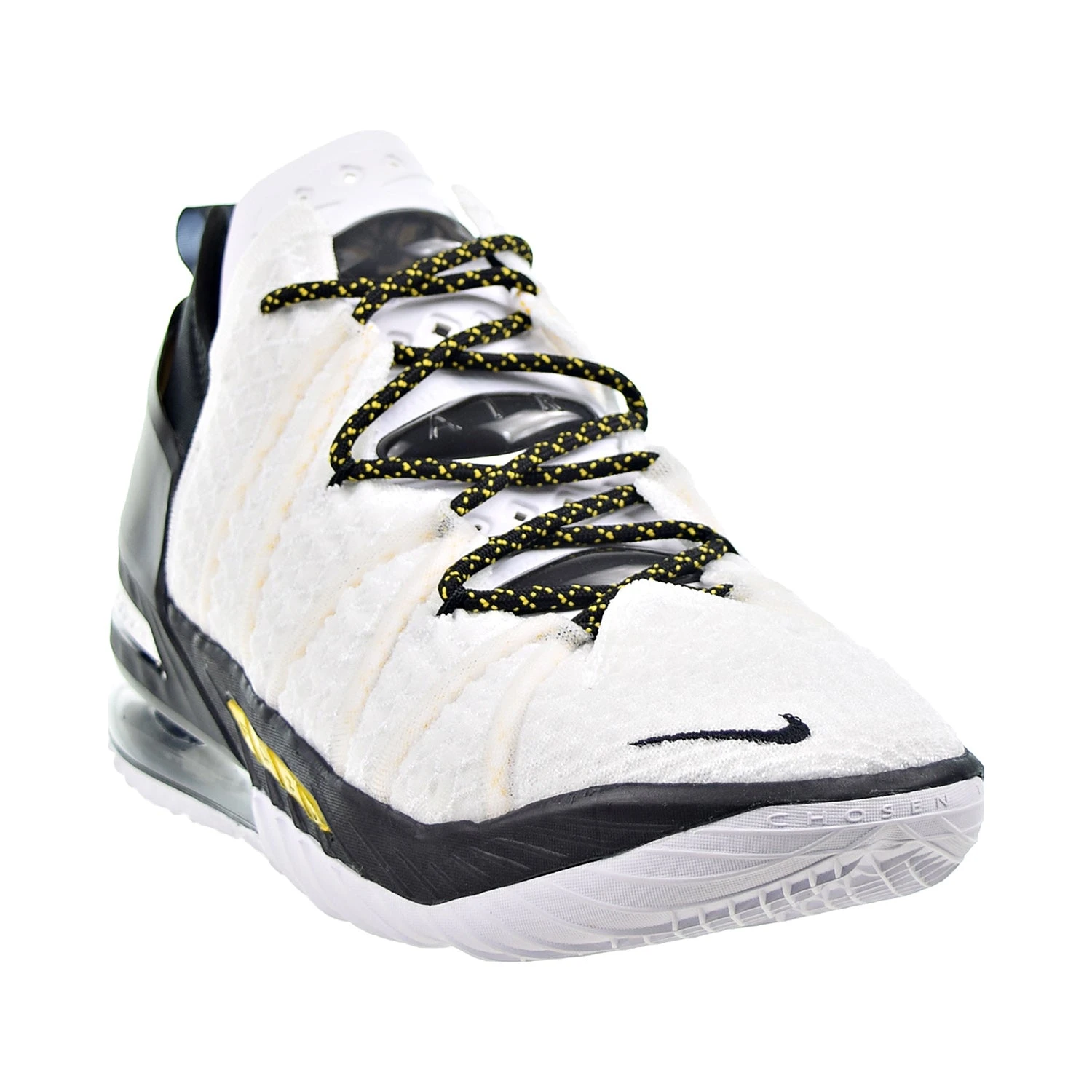 Nike Lebron XVIII 18 "Home" Men's Basketball Shoes White-Black-Amarillo 2 Nike Lebron XVIII 18 "Home" Men's Basketball Shoes White-Black-Amarillo - Image 2
