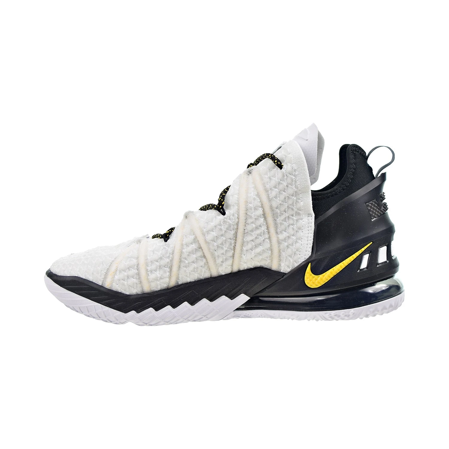 Nike Lebron XVIII 18 "Home" Men's Basketball Shoes White-Black-Amarillo 4 Nike Lebron XVIII 18 "Home" Men's Basketball Shoes White-Black-Amarillo - Image 4