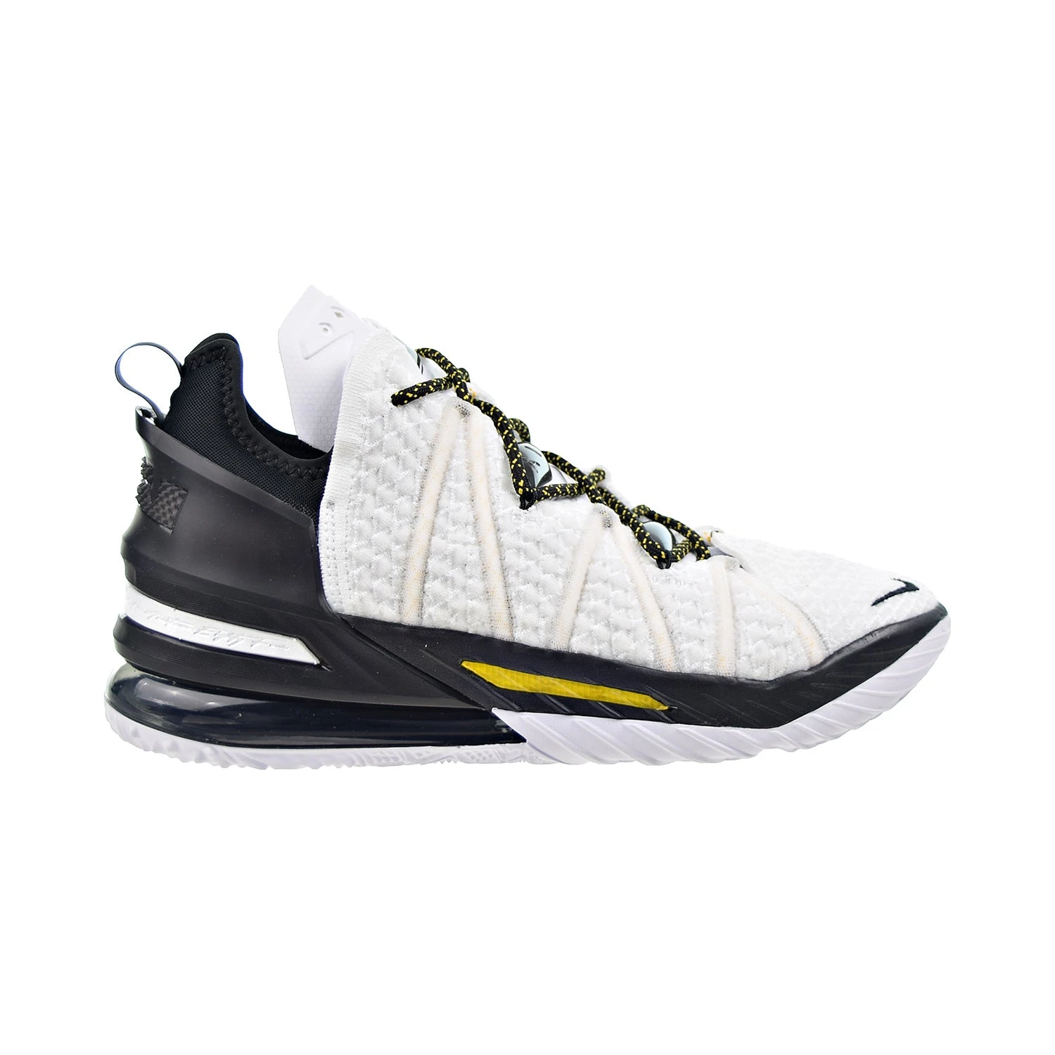 Nike Lebron XVIII 18 "Home" Men's Basketball Shoes White-Black-Amarillo 1 Nike Lebron XVIII 18 "Home" Men's Basketball Shoes White-Black-Amarillo
