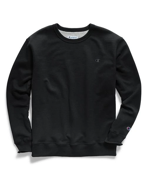 Champion Men's Powerblend Pullover Crew Sweatshirt Black 1 Champion Men's Powerblend Pullover Crew Sweatshirt Black