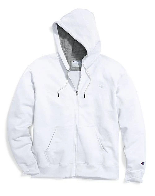 Champion Men's Powerblend Sweats Full Zip Jacket White 1 Champion Men's Powerblend Sweats Full Zip Jacket White