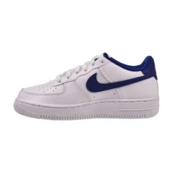 Nike Air Force 1 Low (GS) Big Kids' Shoes White-Deep Royal Blue -RBD OUTLET ct3839 101 4