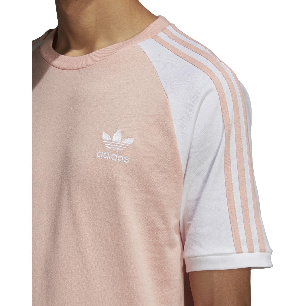 Adidas Men's Originals 3 Stripes Tee Dusk Pink 2 Adidas Men's Originals 3 Stripes Tee Dusk Pink - Image 2
