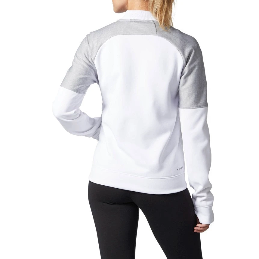 Adidas Women's Team Issue Full Zip Jacket White/Grey 2 Adidas Women's Team Issue Full Zip Jacket White/Grey - Image 2
