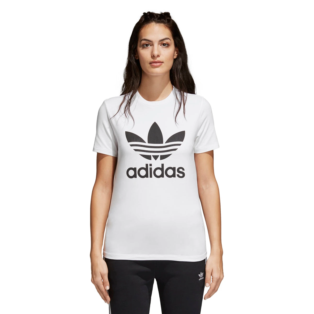 Adidas Originals Trefoil Tee Women's Shirt White/Black 3 Adidas Originals Trefoil Tee Women's Shirt White/Black - Image 3