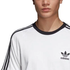 Adidas Men's Originals 3-Stripes Tee White/Black -RBD OUTLET cw1203 3