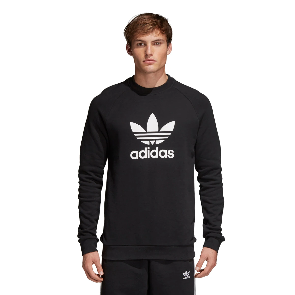 Adidas Originals Men's Trefoil Warm-Up Crew Sweatshirt Black/White 3 Adidas Originals Men's Trefoil Warm-Up Crew Sweatshirt Black/White - Image 3