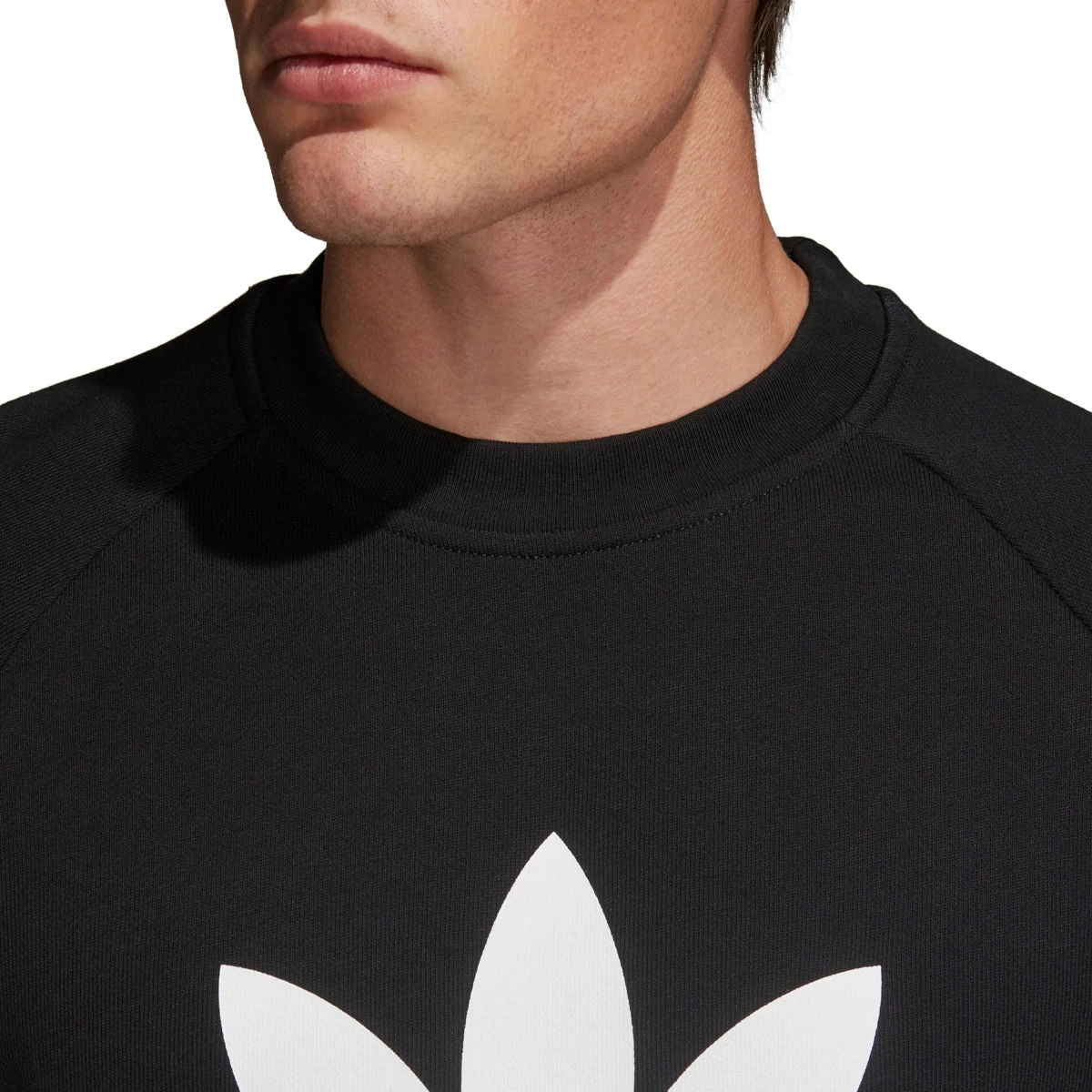 Adidas Originals Men's Trefoil Warm-Up Crew Sweatshirt Black/White 4 Adidas Originals Men's Trefoil Warm-Up Crew Sweatshirt Black/White - Image 4