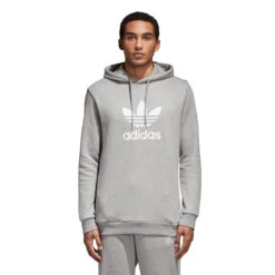 Adidas Originals Trefoil Warm-Up Men's Pull Over Hoodie Grey Heather/White -RBD OUTLET cy4572 3